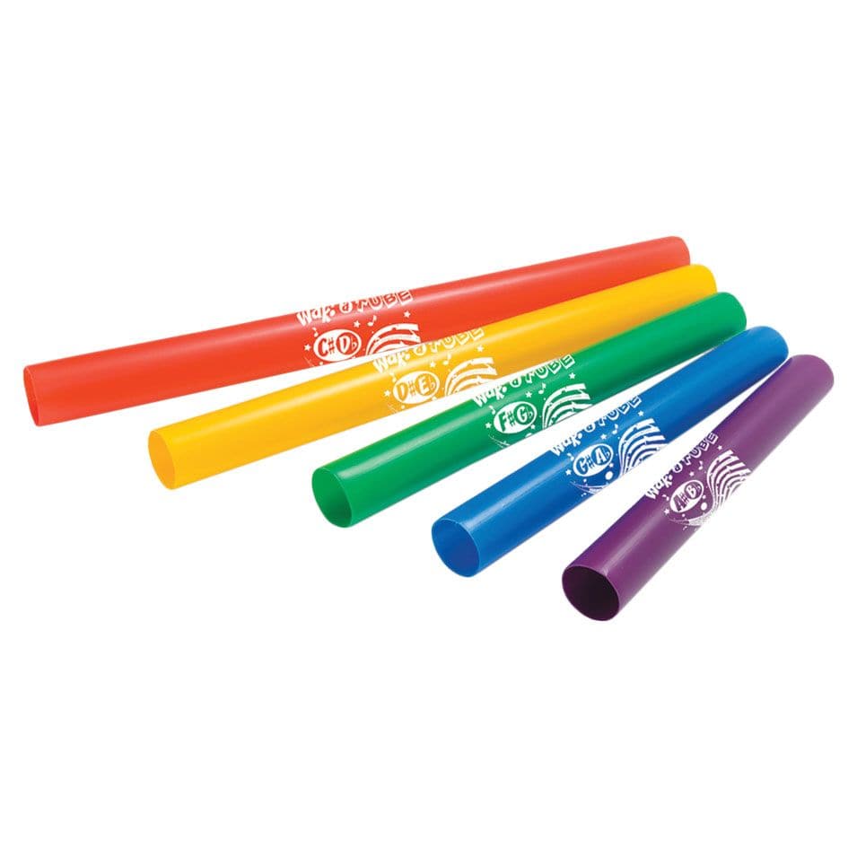 Boomwhackers 5 Note Chromatic Set, The Boomwhackers 5 Note Chromatic Set contains brightly coloured percussion instruments made from different lengths of plastic tubing. They’re fun and easy for musicians of all ages to play – simply whack them against a hard surface, hit them against each other, or lay them out on a flat surface and strike them with beaters. Playing Wak-a-Tubes in a group is a great way to learn about teamwork and ensemble musicianship while having lots of fun. Unsurprisingly, this has mad