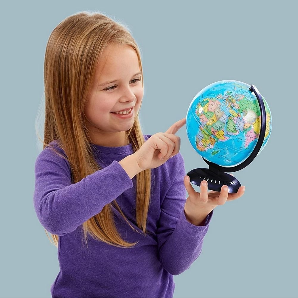 Brainstorm Toys Children's 14cm Desktop World Globe, Introducing the Brainstorm Toys Children's 14cm Desktop World Globe - an explorer's dream tool! Dive into the intricate details of our planet, from vast lakes, serpentine rivers to sprawling deserts. With clearly marked political boundaries, each country stands out along with its capital and other significant cities. Highlights: Detail-Oriented Design: The Brainstorm Toys Children's Globe displays a rich tapestry of our world's features, ensuring no landm