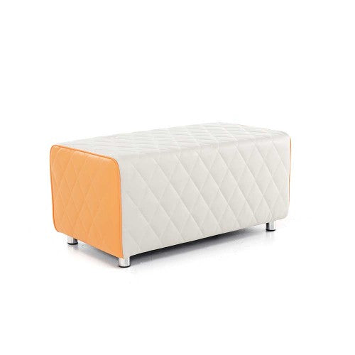 Breakout Seating - Quilted Rectangle Seat, This piece of Breakout Seating furniture can be used as a stand alone piece or put together with the other seating in the breakout range. The Breakout Seating is suitable for all ages of children and works well as a stand alone piece of furniture or can be used as a feature breakout seating area along with the other breakout seating units in the range. Available in three different colours Manufactured in the U. K. Solid wood frame, fully upholstered and chrome feet