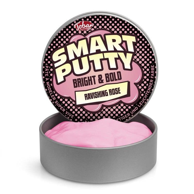 Bright and Bold Smart Putty, The Bright and Bold Smart Putty is a tin of putty that offers an interesting tactile experience and sparkles. Mould, stretch, bounce and even watch this putty melt as you play with it. Play with this Bright and Bold Smart Putty in your hands and marvel at its strikingly bright colour! The amazing shape-shifting Bright and Bold Smart Putty can be moulded, stretched, bounced. It even comes with a handy tin that seals in the freshness, making it easy to store for gungy fun time and