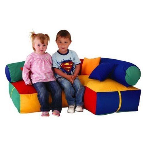 Bright Soft Seating Corner, This Bright Soft Seating Corner unit has two seats - one to fit two children(63cm) and one to fit three children(86cm). The bean filled Bright Soft Seating Corner make a very comfy sitting area ideal for relaxing and reading or just talking with a total seating space for 5 children,making this a cost effective and stylish resource for any early years setting. The bean filled seats make a very comfy sitting area ideal for relaxing and reading or just talking The set also has two b