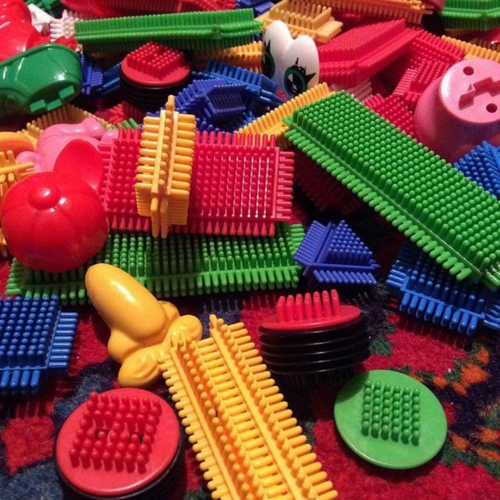 Bristle Blocks 272 Piece, These unique, colourful Bristle Blocks are an easy and fun way to improve hand/eye co-ordination, dexterity and colour recognition. Each Bristle Blocks has soft bristles which interlock when pushed together, and stay attached until pulled apart. The Bristle Blocks come in different colours and shapes, encouraging basic shape and colour recognition. Children connect the bristles to create countless constructions. A great way to teach children basic construction skills, encourages lo