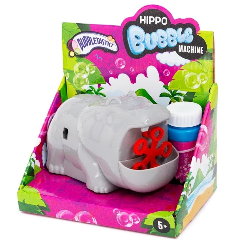 Bubble Blower Hippo, The Bubble Blower Hippo promises to turn any event into a bubbly celebration. It's a visually stunning and entertaining toy perfect for kids and families, enhancing sensory experiences and aiding in skill development. Bubble Blower Hippo Features: Easy to Use Automatic Bubble Blowing: Simply add the bubble mixture, press the button, and enjoy the show. A tub of bubble mixture is included to get the fun started right away. Great for Group Play Universal Appeal: This bubble blower is perf