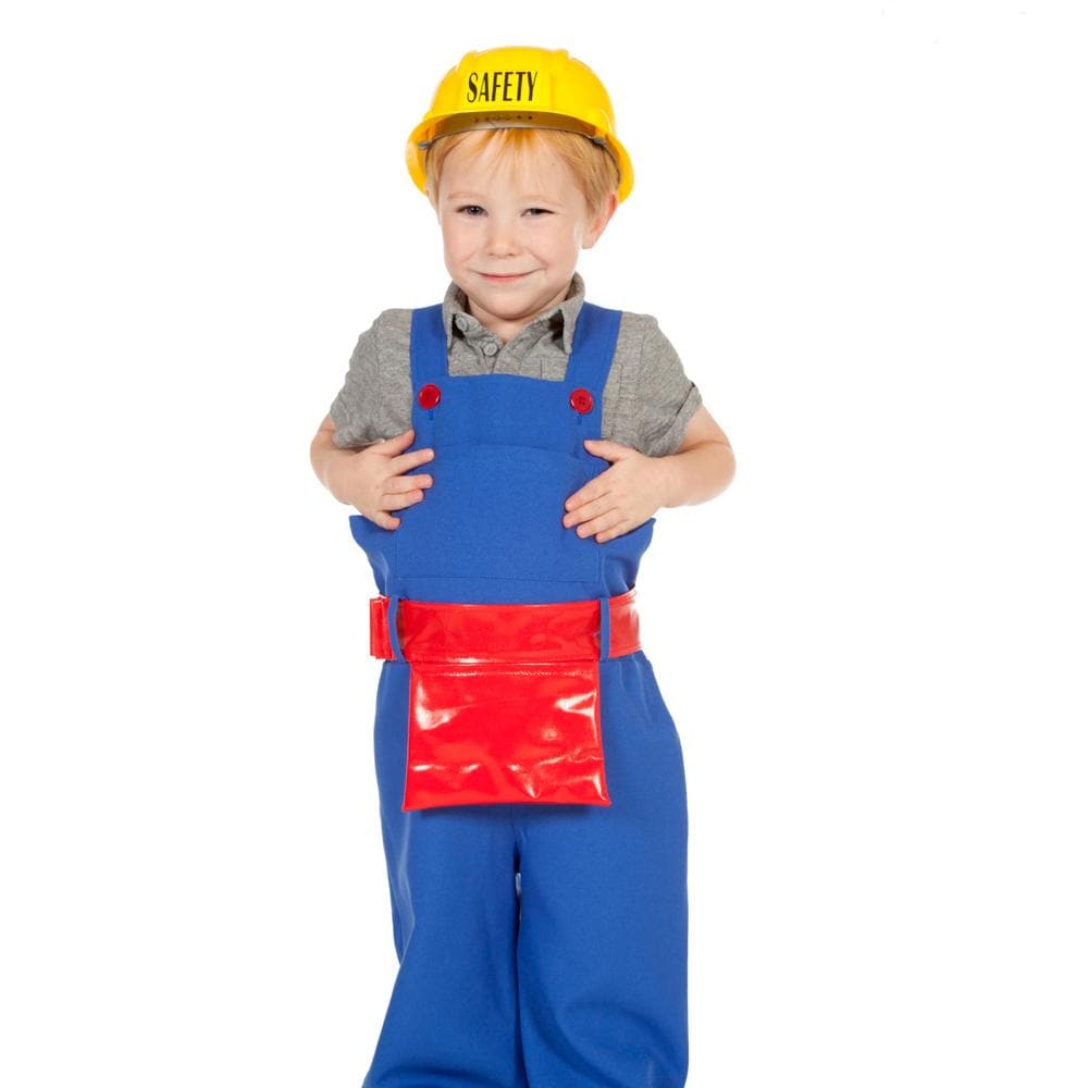 Builder Fancy Dress, The Children's Builder Costume is the perfect outfit for any little helper who loves to imitate their favorite handyman. Whether it's for occupation role play or dressing up as a character, this Builders fancy dress costume will make them look like a professional in no time. The builders fancy dress costume includes a pair of realistic dungarees, complete with adjustable shoulder straps and pockets to hold important tools. The accompanying tool belt adds an extra touch of authenticity, 