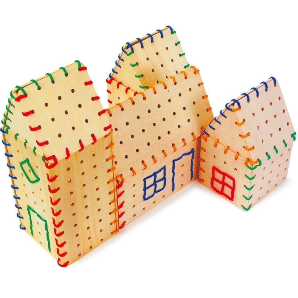 Building Threading Game, The Building Threading Game is the perfect choice for young children who love to unleash their creativity and enhance their fine motor skills. Made from high-quality wood, this adorable threading game allows kids to thread together their dream home.With vibrant colors and charming designs, the Building Threading Game is not only a fun activity but also an educational tool. As children engage in threading the different pieces together, they will develop their hand-eye coordination, c