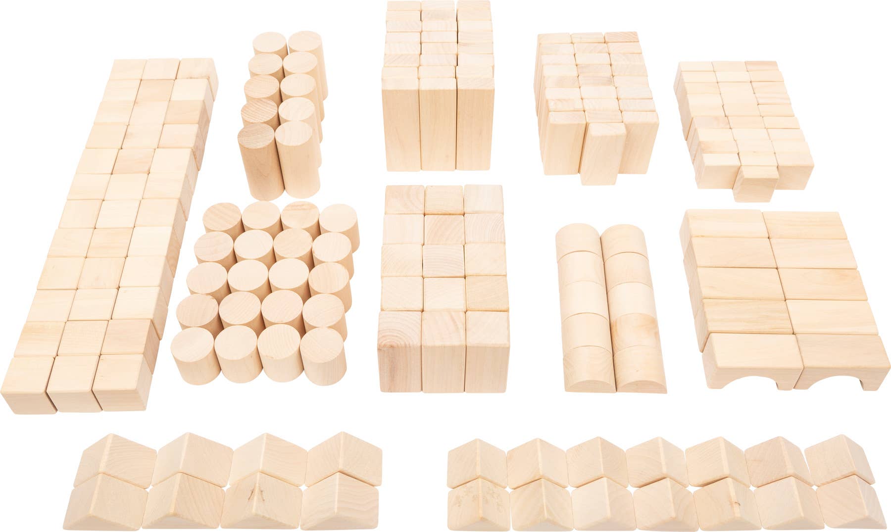 Bulk Block Play Set 200 Pieces, This bulk block play set comes with 200 wooden building blocks made of wood and offers children a large selection of differently shaped building blocks for building architectural masterpieces. The natural wooden blocks are robust and come in a classic design. And to prevent any Wooden blocks from getting lost, they can be securely stored in the included cloth bag. Soft, rounded edges prevent injuries during play. With these Wooden building blocks, young children can train the