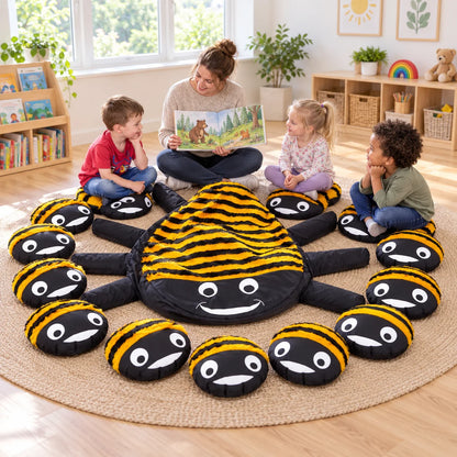 Bumble Bee Cushion and 15 Baby Bee Cushions-Bumble Bee Cushion and 15 Baby Bee Cushions