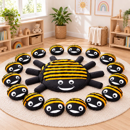 Bumble Bee Cushion and 15 Baby Bee Cushions-Bumble Bee Cushion and 15 Baby Bee Cushions
