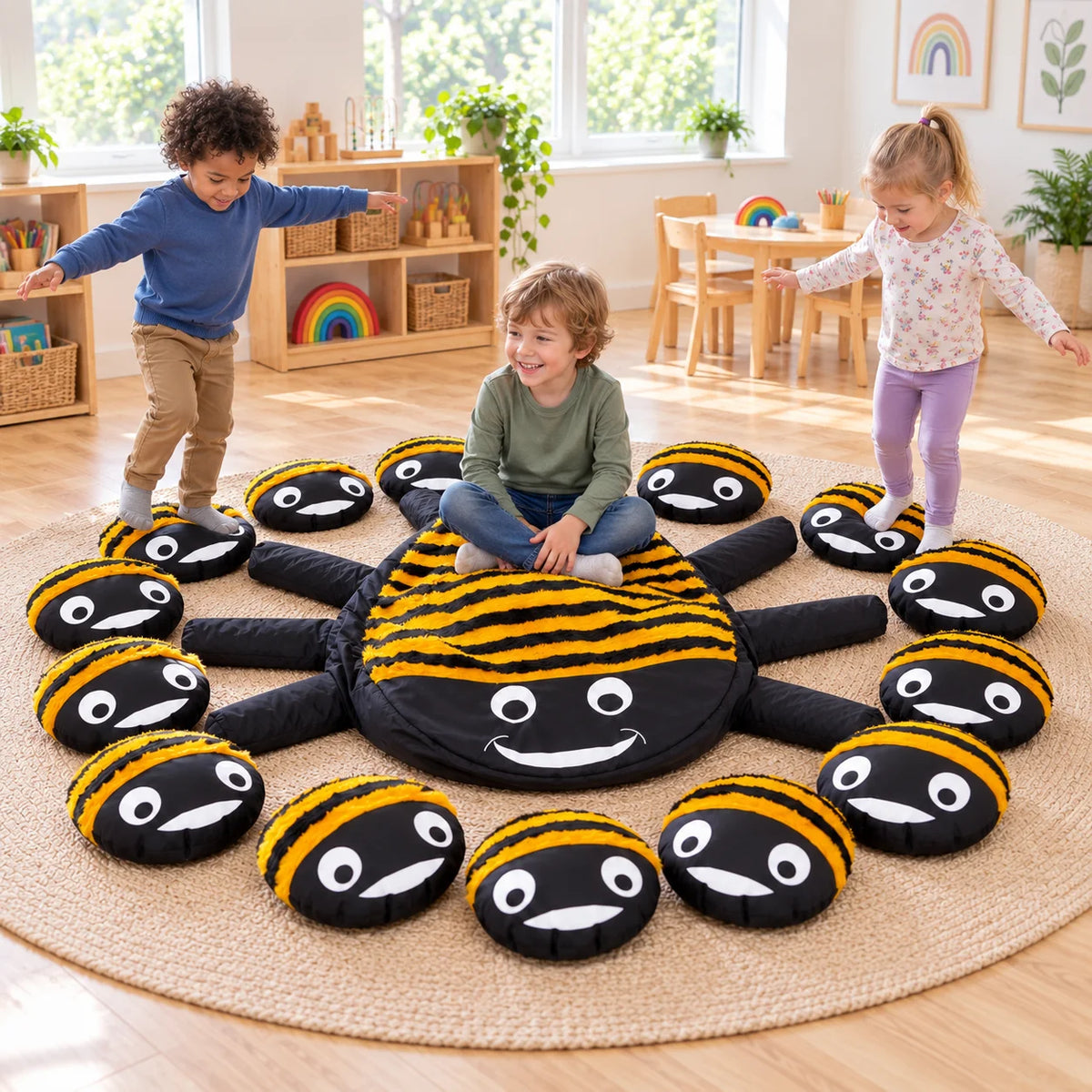 Bumble Bee Cushion and 15 Baby Bee Cushions-Bumble Bee Cushion and 15 Baby Bee Cushions