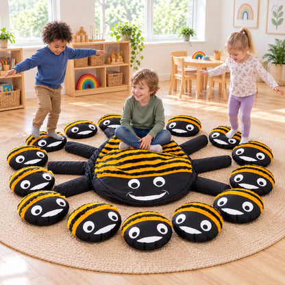 Bumble Bee Cushion and 15 Baby Bee Cushions-Bumble Bee Cushion and 15 Baby Bee Cushions