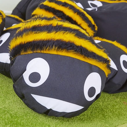Bumble Bee Cushion and 15 Baby Bee Cushions, The Bumble Bee Cushion and 15 Baby Bee Cushions are the perfect addition to any classroom, providing a fun and comfortable seating option for children. The large furry bee cushion is not only super cuddly, but it also has a surprise inside - it unzips to reveal 15 individual smaller cushions!These baby bee cushions are just as soft and cuddly as the larger one, making it a delight for children to use. The set of 15 cushions allows for versatile use in the classro