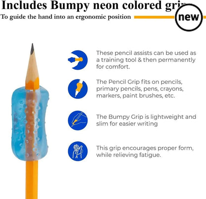 Bumpy Neon Pencil Grip 6 Pack-Bumpy Neon Pencil Grip 6 Pack