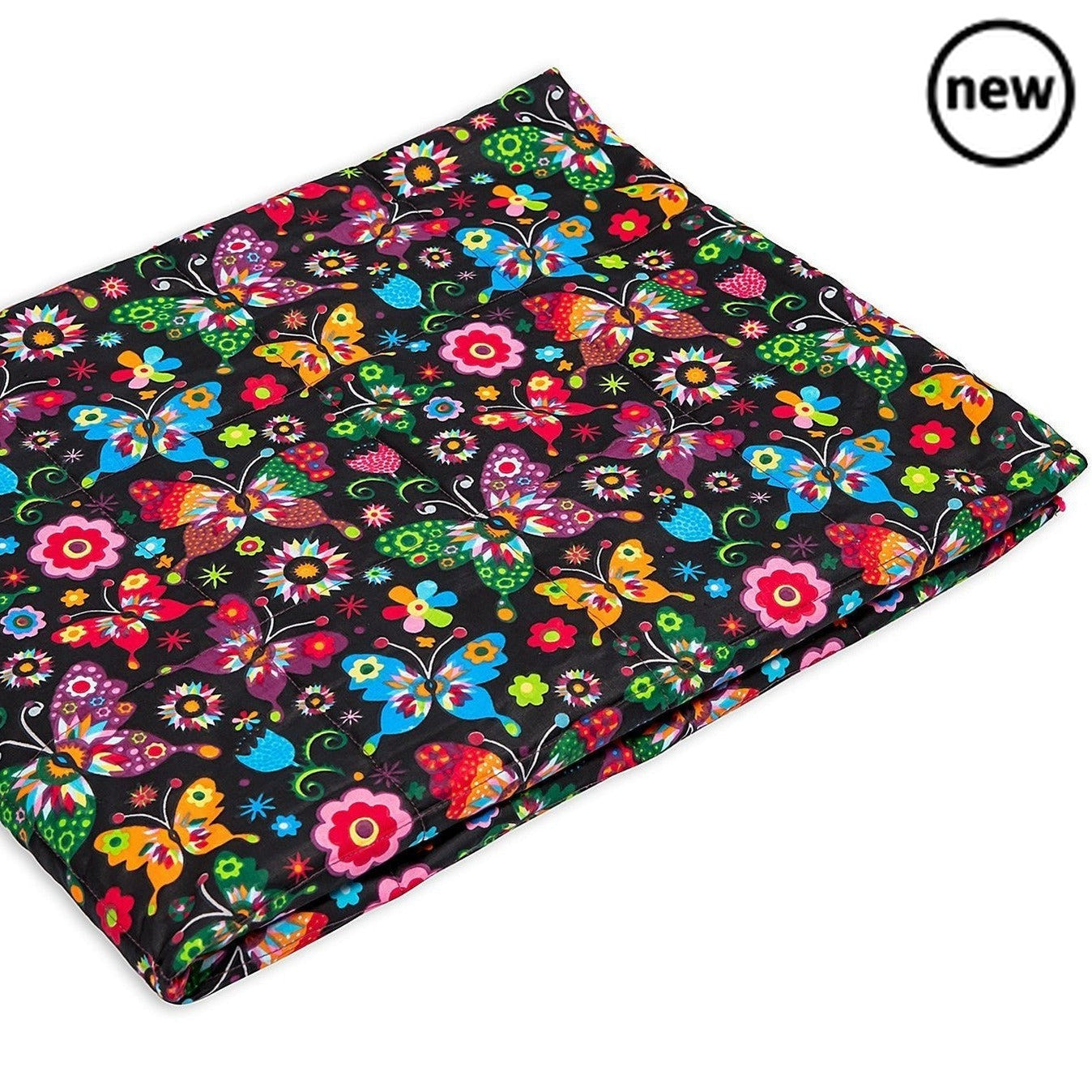 Butterflies Weighted Blanket, Introducing the Butterflies Weighted Blanket – where comfort meets individuality. Crafted from 100% butterfly cotton print, this weighted blanket is suitable for all age groups and entirely handmade from start to finish. With customizable options for size, weight, filling, and backing fabric, you can create a fully personalized blanket that suits your unique preferences.Key Features: Each Butterflies Weighted Blanket is meticulously crafted by hand, ensuring attention to detail