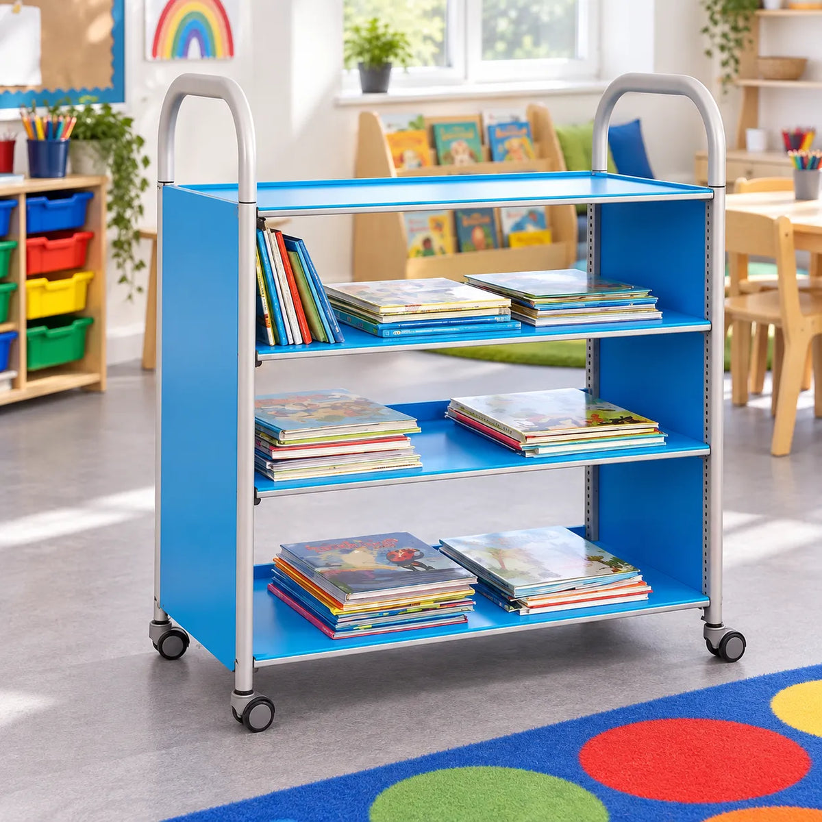Callero Flat Shelf Unit in a bright classroom – view 4