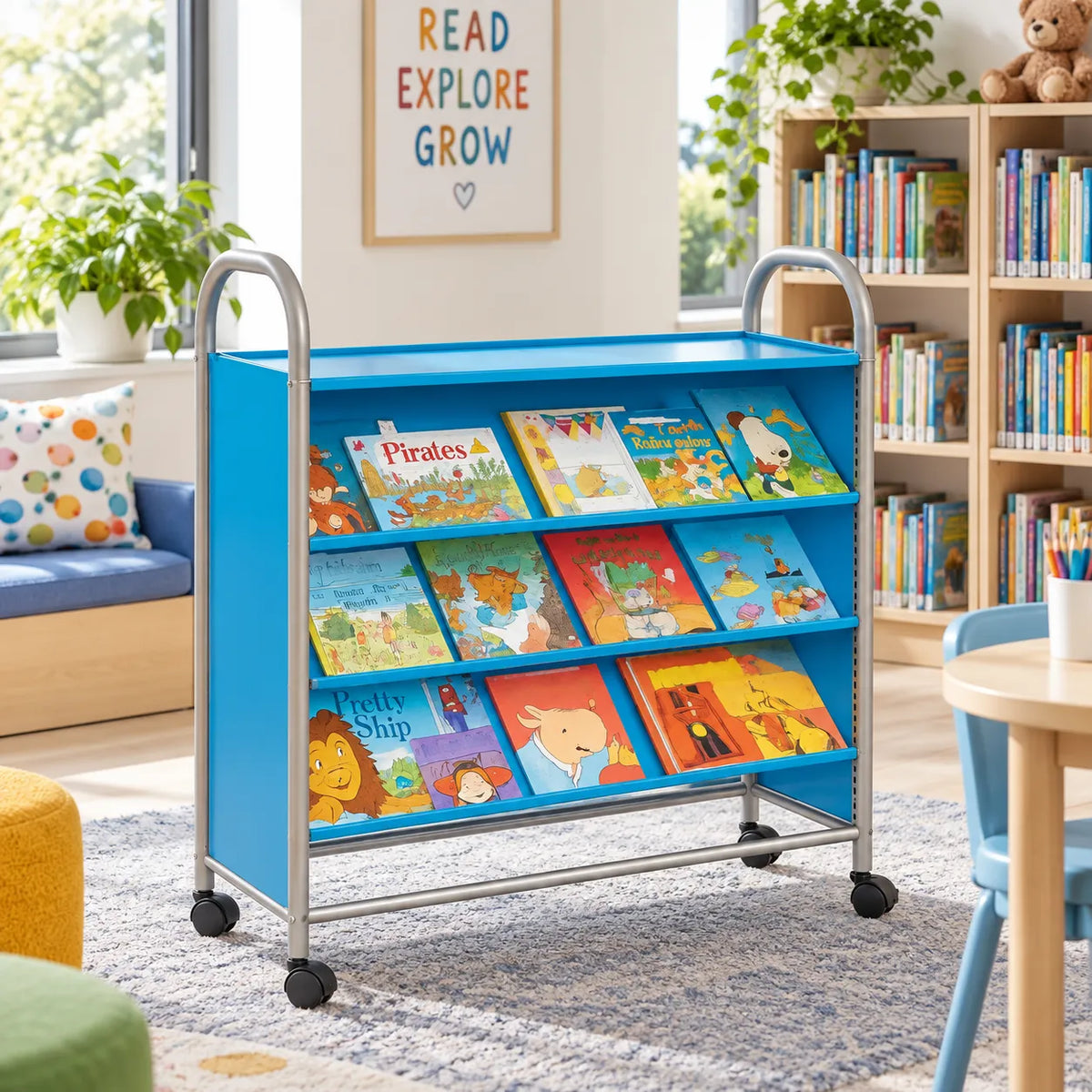 Callero Tilted Shelf Unit in a bright early years classroom – view 8