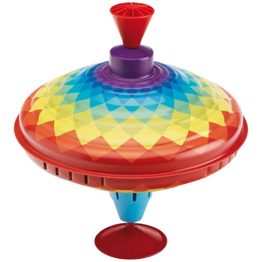 Carousel Humming Top, The Carousel Humming Top is a superior all metal version of a classic toy that every child should have. Beautifully printed with a traditional Carousel design, when the handle is pumped repeatedly the top spins and the characteristic humming sound is made. Our Carousel Tin Humming Top is a classic traditional top - and no batteries are required - just a push with the hand! This brightly painted traditional Carousel design has colourful designs of carousel horses and has a metal top and