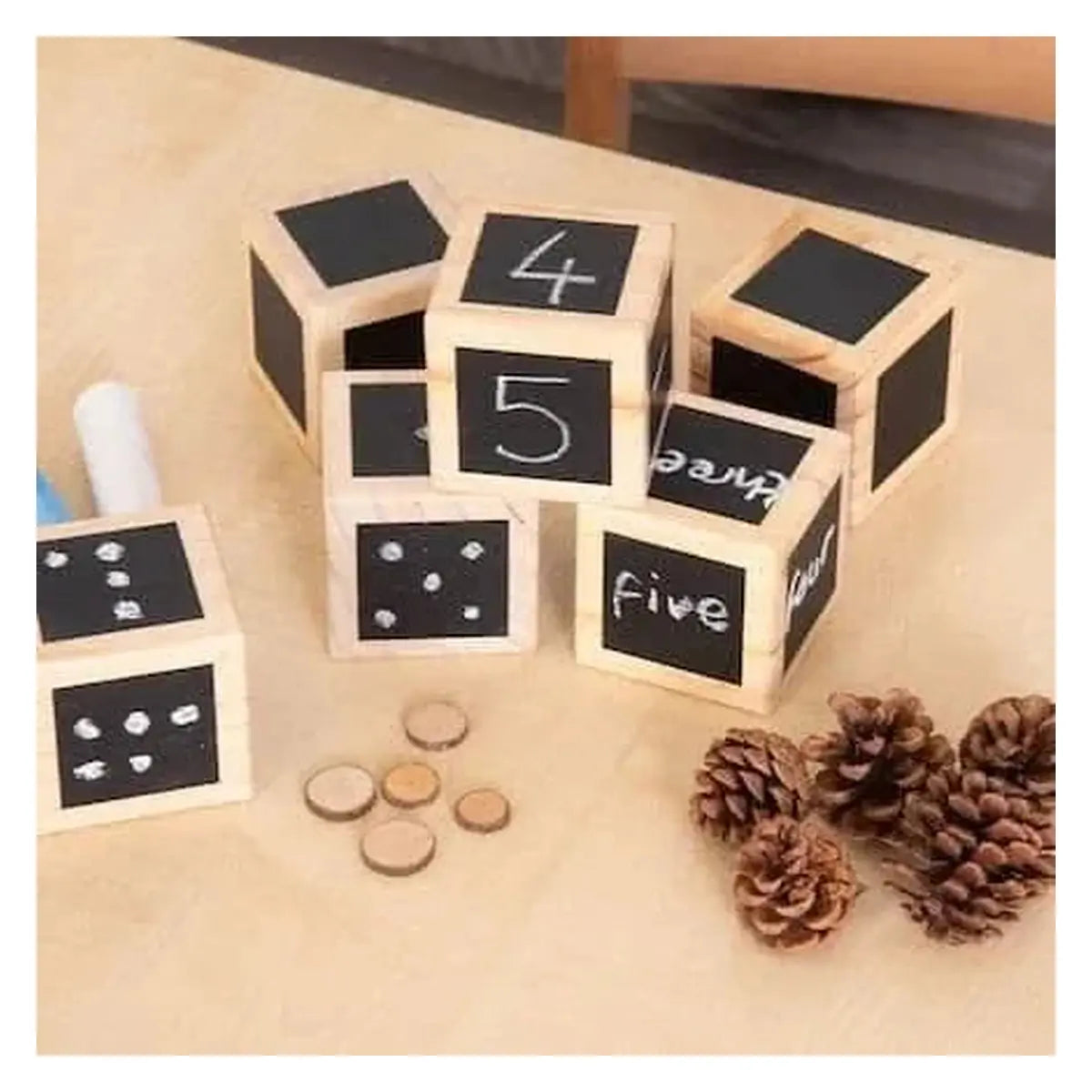 Chalk Wooden Cubes-Chalk Wooden Cubes