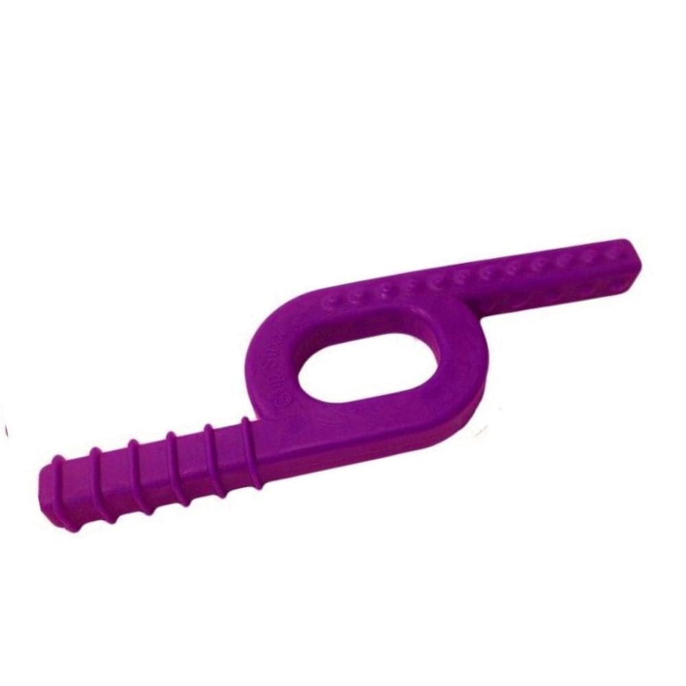 Chew Stixx Gripper Grape, Chew Stixx provide a safe and bacteria free alternative for children who chew on shirts, pencils, fingers, etc. The Chew Stixx Gripper Grape comes with a delightful Grape scented aroma to promote calming and relaxation. Chew Stixx Gripper Grape combines multiple food simulating textures into one cost-effective chew Due to the alternating textures of this product, it is an excellent chewable hand fidget for children craving sensory input, and the input received from destructive oral
