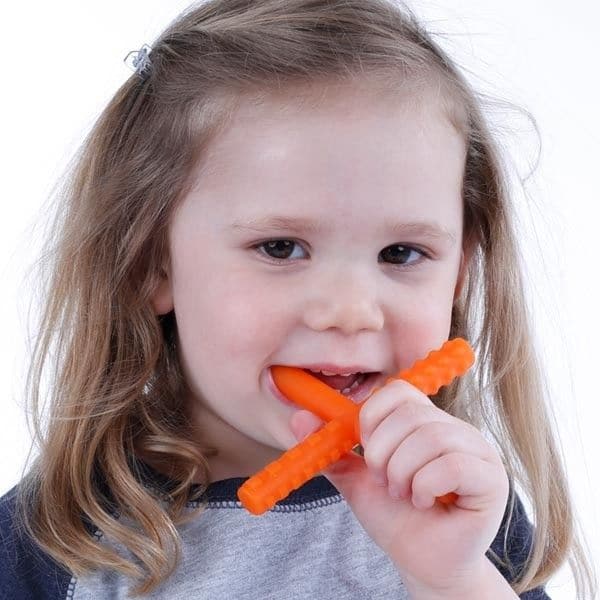 Chew Stixx Orange Citrus Flavour X Shape, Chew Stixx provide a safe and bacteria free alternative for children who chew on shirts, pencils, fingers, etc. This Chew Stixx Orange Citrus Flavour has a delightful flavour of orange citrus The Chew Stixx Orange Citrus Flavour combines multiple food simulating textures into one cost-effective chew Due to the alternating textures of this product, it is an excellent chewable hand fidget for children craving sensory input, and the input received from destructive oral
