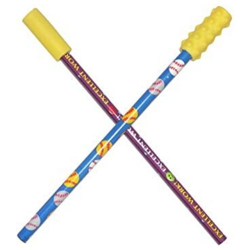 Chew Stixx Pencil Topper Pack of 2, Chew Stixx Pencil Toppers defeat destructive oral motor grinding, lessen anxiety, improve attention/concentration, and are excellent for use in therapy or school. If your child bites, chews, or grinds, give them something safe to chew on. The Chew Stixx Pencil Topper fits on any number 2 pencil, decreases lead exposure, is safe for teeth, is socially acceptable, and is allowed in classrooms. The toppers also increase attention, lower anxiety levels, and have been proven t