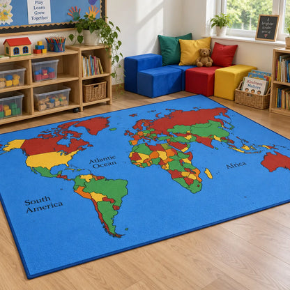 Children of the World Map Rug lifestyle image 4 of 8