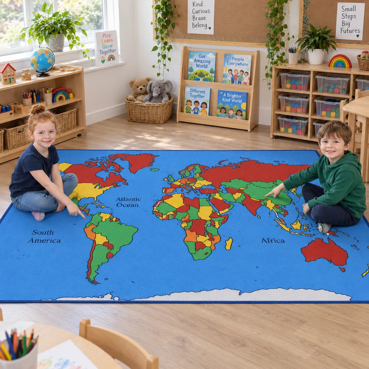 Children of the World Map Rug lifestyle image 5 of 8