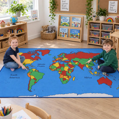 Children of the World Map Rug lifestyle image 5 of 8
