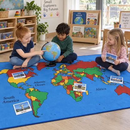 Children of the World Map Rug lifestyle image 6 of 8