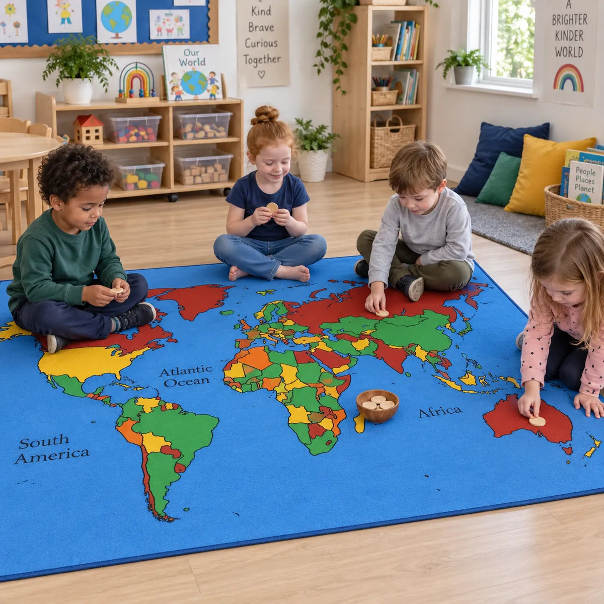 Children of the World Map Rug lifestyle image 7 of 8