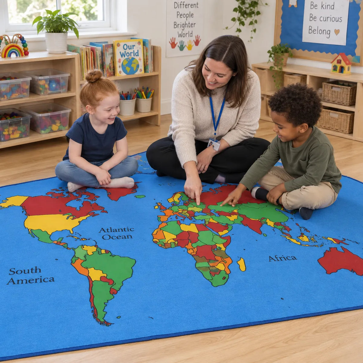Children of the World Map Rug lifestyle image 8 of 8