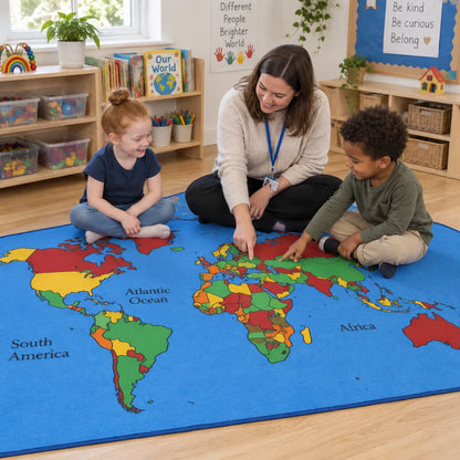 Children of the World Map Rug lifestyle image 8 of 8
