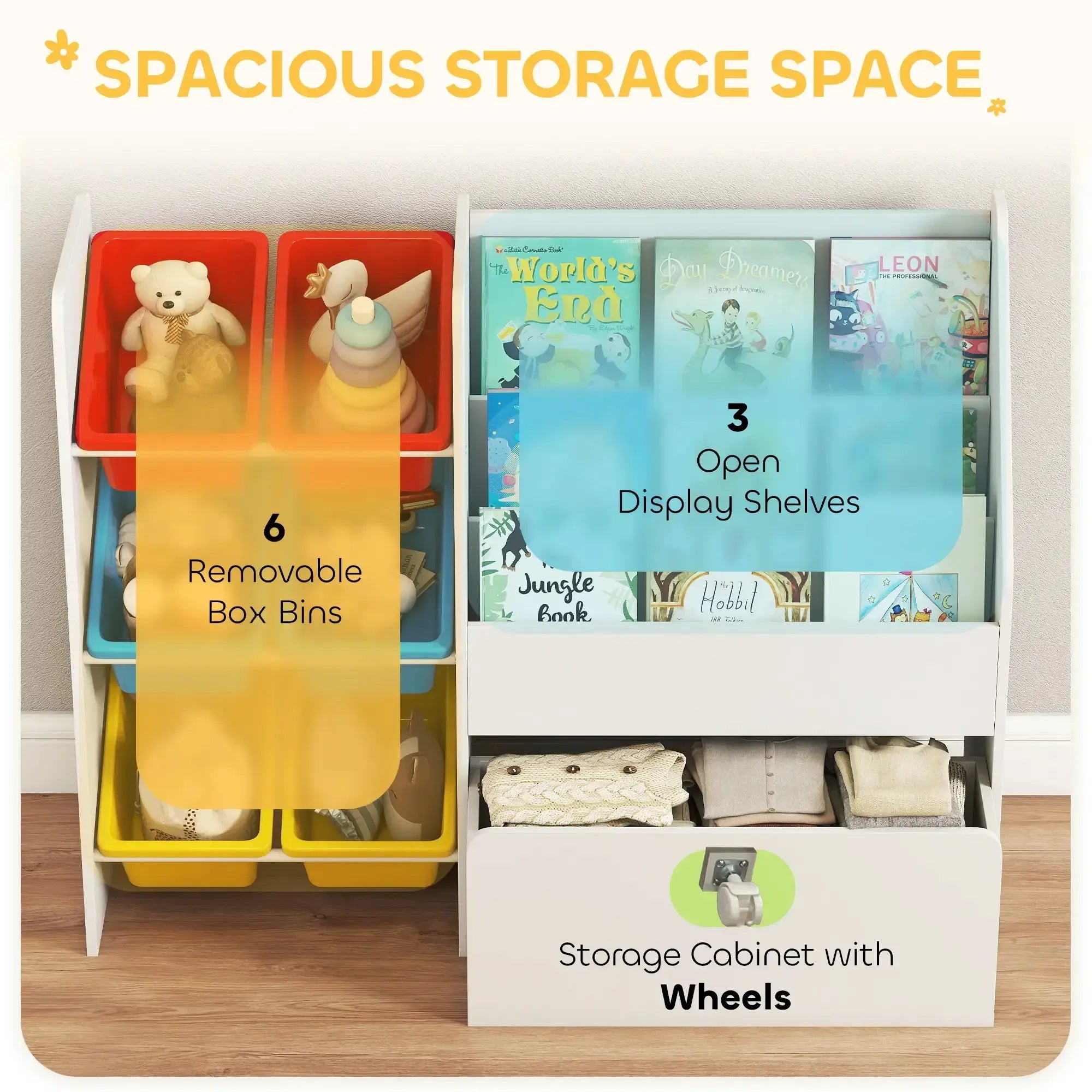 Childrens 3 Tier Toy Storage Unit-Childrens 3 Tier Toy Storage Unit