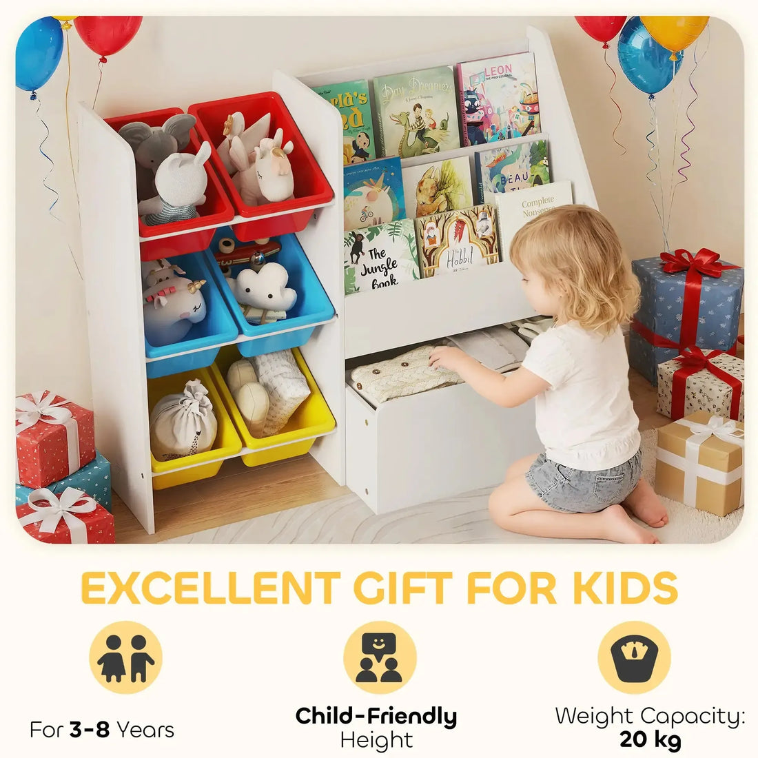 Childrens 3 Tier Toy Storage Unit-Childrens 3 Tier Toy Storage Unit