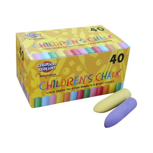 Childrens Chunky Chalk Pack of 40-Childrens Chunky Chalk Pack of 40
