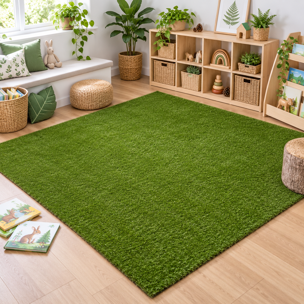 Children's Landscape Grass Rug in an early years indoor or outdoor setting without children, view 2