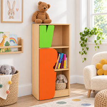 Children’s Novelty Bookcase with Carrot Door in a bright early years classroom – view 1