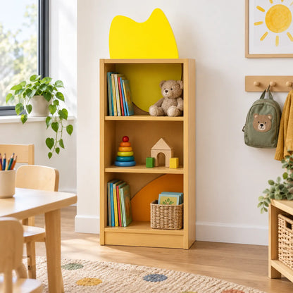 Children’s Novelty Honeybee Bookcase with Feature Panels in a bright early years classroom – view 8
