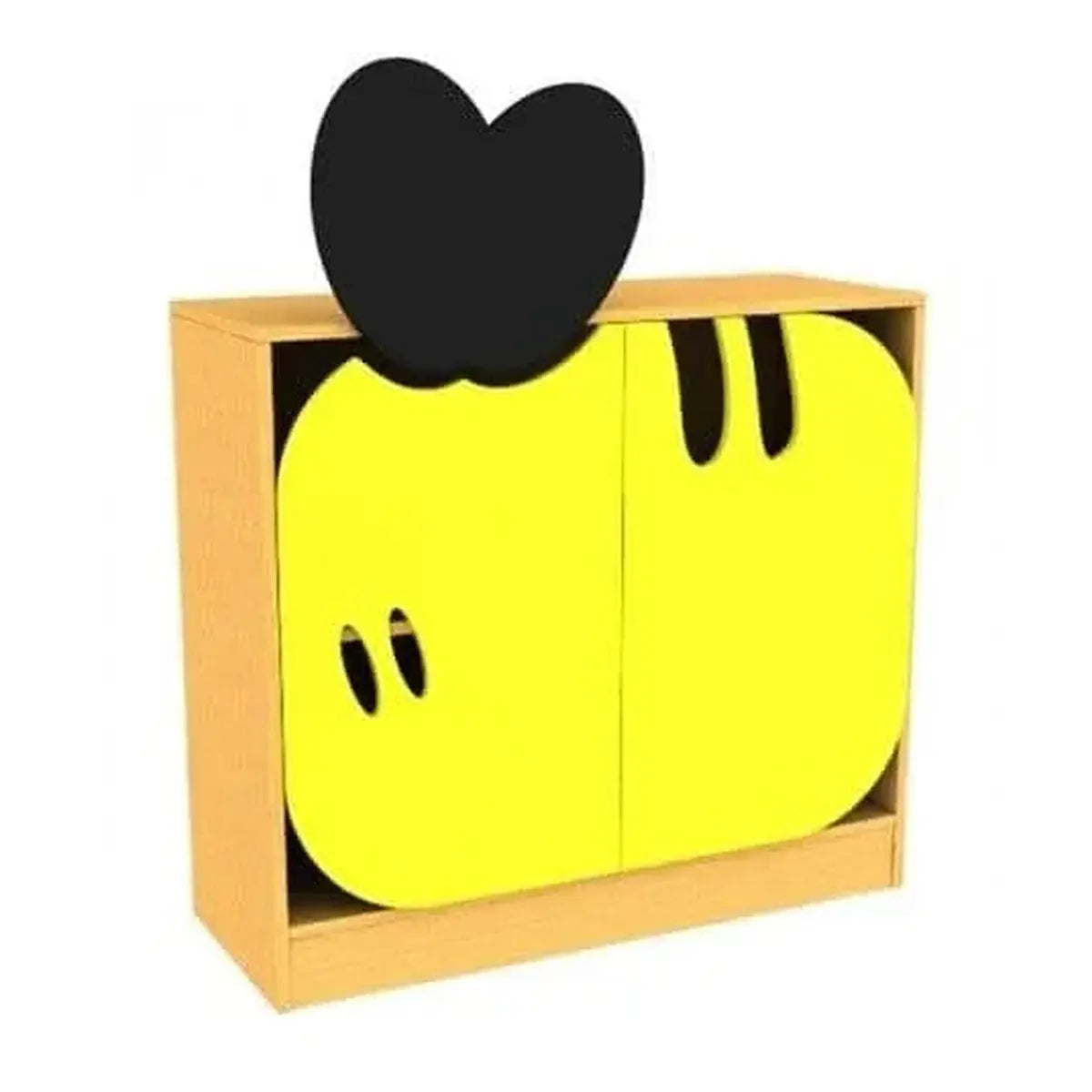 Childrens Novelty Honeybee Low Bookcase with Doors-Childrens Novelty Honeybee Low Bookcase with Doors