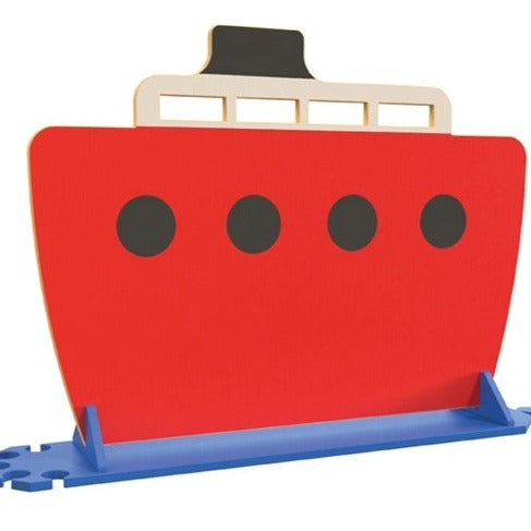 Children's Nursery Room Divider Play Panel - Boat, Add a splash of creativity and practicality to your educational setting with the Boat Divider Play Panel. This premium wooden room divider is ideal for nurseries, early years spaces, and classrooms, offering both a functional and playful element to any environment. Children's Nursery Room Divider Play Panel - Boat Features: Playful Design: The panel features a vivid boat illustration in bright and bold colours that will immediately engage young children, sp