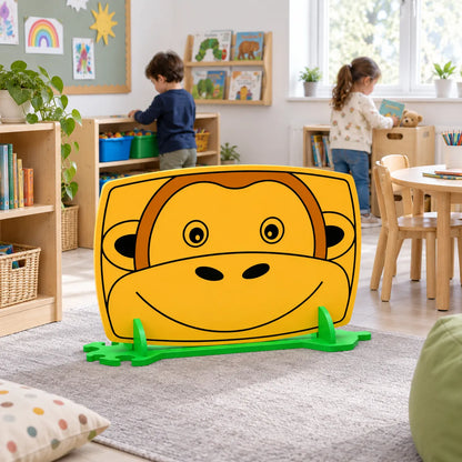 Children's Nursery Room Divider Play Panel - Monkey in a bright early years classroom