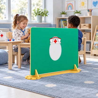 Children's Nursery Room Divider Play Panel - Nurse in a bright early years classroom