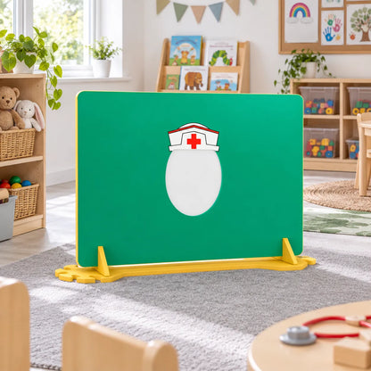 Children's Nursery Room Divider Play Panel - Nurse in a bright early years classroom