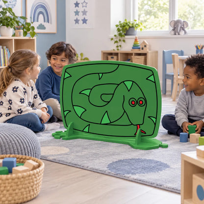 Children's Nursery Room Divider Play Panel - Snake in a bright early years classroom