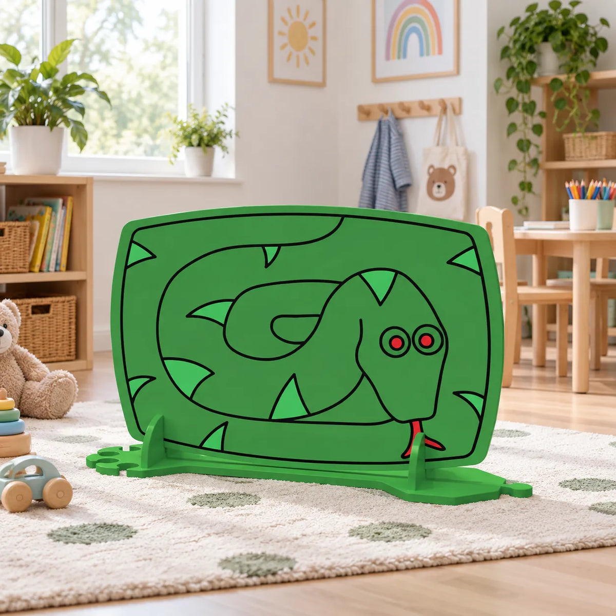 Children's Nursery Room Divider Play Panel - Snake in a bright early years classroom