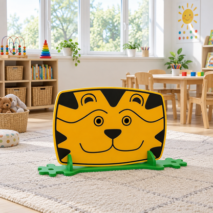 Children's Nursery Room Divider Play Panel - Tiger in a bright early years classroom