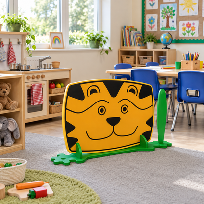 Children's Nursery Room Divider Play Panel - Tiger in a bright early years classroom