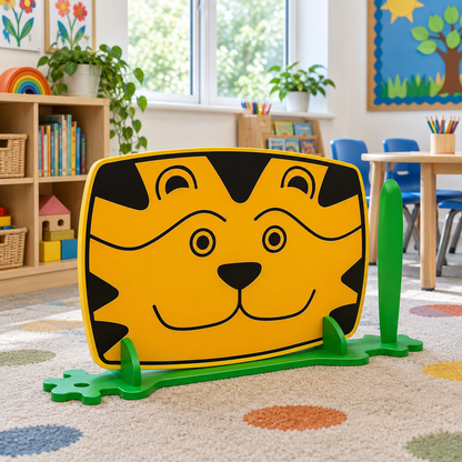 Children's Nursery Room Divider Play Panel - Tiger in a bright early years classroom