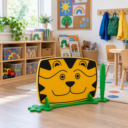 Children's Nursery Room Divider Play Panel - Tiger in a bright early years classroom