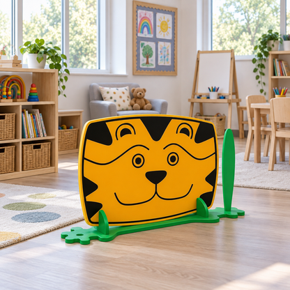 Children's Nursery Room Divider Play Panel - Tiger in a bright early years classroom