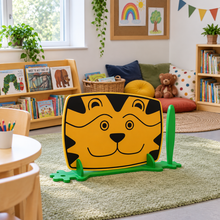 Children's Nursery Room Divider Play Panel - Tiger in a bright early years classroom
